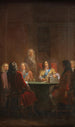 Christian V Maleri præsenterer den danske lov 1683 - Nicolai Abildgaard — visning af kunstværket