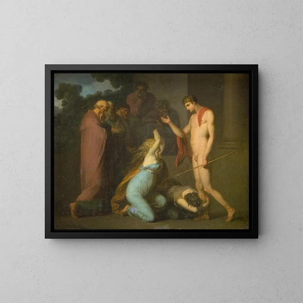 Ismène og Antigone appellerer til Thésée - Nicolai Abildgaard — indrammet kunstværk på væggen