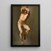 Michelangelo Maleri af den mandlige figur efter Dommedag af Michelangelo i Det Sixtinske Kapel - Nicolai Abildgaard — indrammet kunstværk på væggen