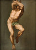 Michelangelo Maleri af den mandlige figur efter Dommedag af Michelangelo i Det Sixtinske Kapel - Nicolai Abildgaard — visning af kunstværket