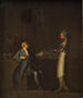 La femme du médecin révèle l'intention de son mari d'anatomiser Niels Klim - Nicolai Abildgaard — visning af kunstværket