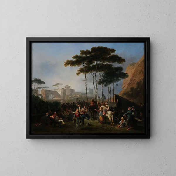 Danses de village - Nicolas-Antoine Taunay — indrammet kunstværk på væggen