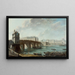 La Pompe de la Samaritaine, le Pont-Neuf og øen de la Cité, quai de Conti set fra quai du Louvre - Nicolas Jean-Baptiste Raguenet — indrammet kunstværk på væggen