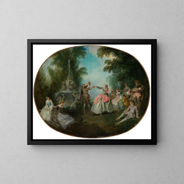 Le menuet - Nicolas Lancret — indrammet kunstværk på væggen