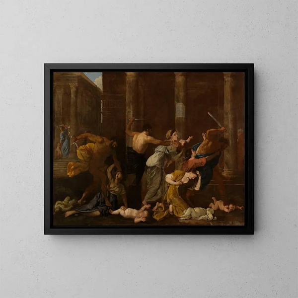 Le Massacre des Innocents - Nicolas Poussin — indrammet kunstværk på væggen