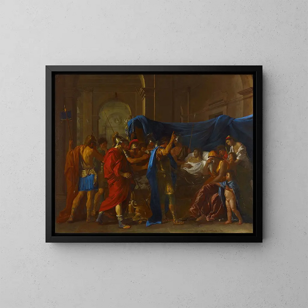 La Mort de Germanicus - Nicolas Poussin — indrammet kunstværk på væggen