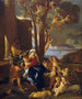 La Sainte Famille med Sankt Johannes Døberen - Nicolas Poussin — visning af kunstværket