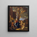 La Sainte Famille med Sankt Johannes Døberen - Nicolas Poussin — indrammet kunstværk på væggen