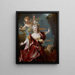 Portræt af skuespillerinden Marie-Anne de Châteauneuf kaldet Mlle Duclos 1664-1747 i rollen som Ariane - Nicolas de Largillière — indrammet kunstværk på væggen