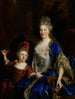 Portrait af Catherine Coustard, marchioness af Castelnau, ægtefælle til Charles Éléonor Aubry med sin søn Éléonor - Nicolas de Largillière — visning af kunstværket