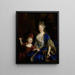 Portrait af Catherine Coustard, marchioness af Castelnau, ægtefælle til Charles Éléonor Aubry med sin søn Éléonor - Nicolas de Largillière — indrammet kunstværk på væggen