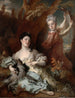 Portrait af grevinde de Montsoreau og hendes søster som Diane og en følge - Nicolas de Largillière — visning af kunstværket