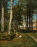 Brødre og søstre, der hviler på en skovsti om sommeren - Niels Christian Hansen — visning af kunstværket