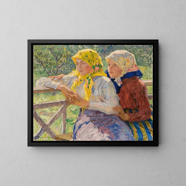 Filles latgaliennes - Nikolai Bogdanov-Belsky — indrammet kunstværk på væggen