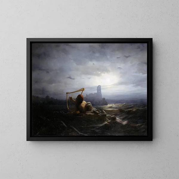 La fée des eaux et les filles du roi - Nils Jakob Olsson Blommér — indrammet kunstværk på væggen