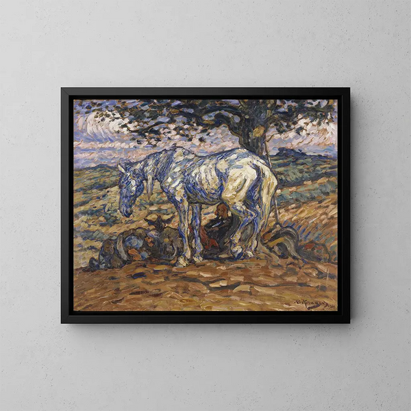 Le cheval de Don Quichotte, Rossinante - Nils Kreuger — indrammet kunstværk på væggen