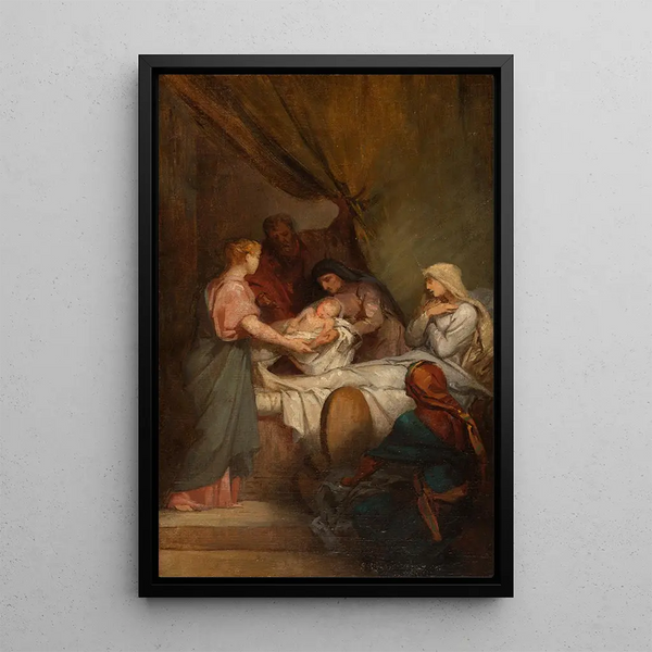 La Naissance de la Vierge - Nélie Jacquemart — indrammet kunstværk på væggen