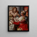Den Hellige Familie med Sankt Johannes Døberen - Nosadella Giovanni Francesco Bezzi — indrammet kunstværk på væggen
