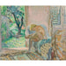 Reproduktion af maleriet af Henri Lebasque - Nu siddende på en sofa nær vinduet