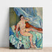 Reproduktion af maleriet af et siddende portræt ved sengen - Suzanne Valadon