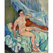 Reproduktion af maleriet af et siddende portræt ved sengen - Suzanne Valadon