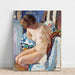 Reproduktion af maleriet af Nu siddende nær pejsen - Henri Lebasque