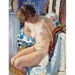 Reproduktion af maleriet af Nu siddende nær pejsen - Henri Lebasque