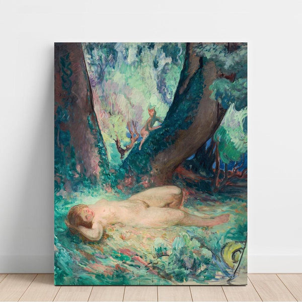 Reproduktion af maleriet Nu ved den lille faun - Henri Lebasque