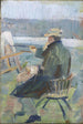 Christian Krohg ved sit staffeli - Oda Krohg — visning af kunstværket
