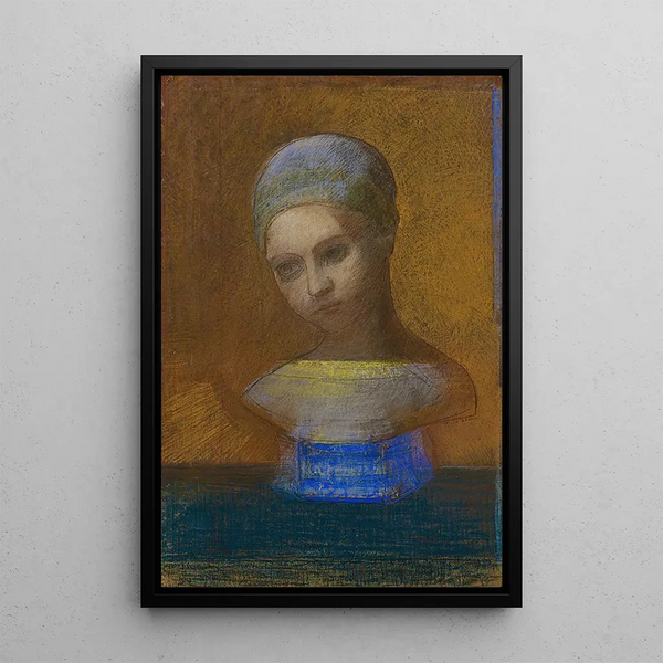 Buste af barn - Odilon Redon — indrammet kunstværk på væggen