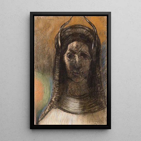 Figur med horn - Odilon Redon — indrammet kunstværk på væggen