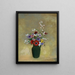 stort grønt vase med blandede blomster - Odilon Redon — indrammet kunstværk på væggen
