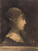 Profil af en ret kvindes ansigt - Odilon Redon — visning af kunstværket