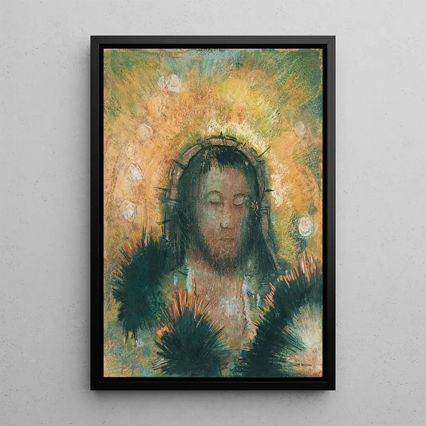 Tête de Christ - Odilon Redon — indrammet kunstværk på væggen