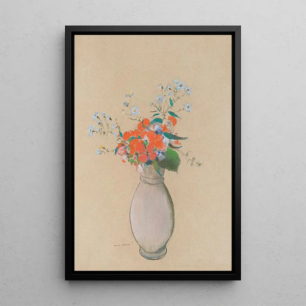 Vase de fleurs - Odilon Redon — indrammet kunstværk på væggen