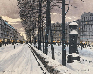Odo Dobrowolski - A Paris Boulevard in the Snow.webp
