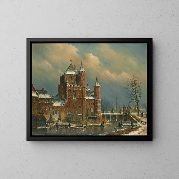 La porte d'Amsterdam à Haarlem - Oene Romkes de Jongh — indrammet kunstværk på væggen