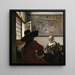Officier og datter, der ler, - Johannes Vermeer — indrammet kunstværk på væggen