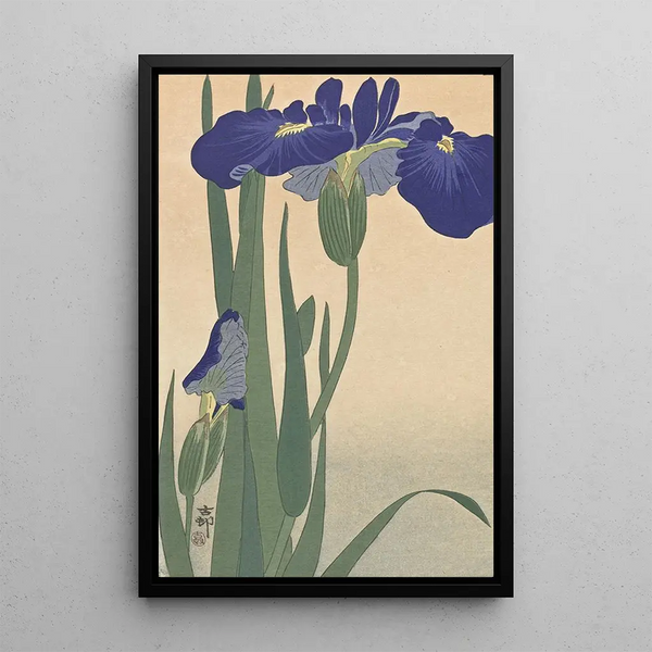 Iris bleus - Ohara Koson — indrammet kunstværk på væggen