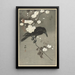 Ræv med kirsebærblomst - Ohara Koson — indrammet kunstværk på væggen