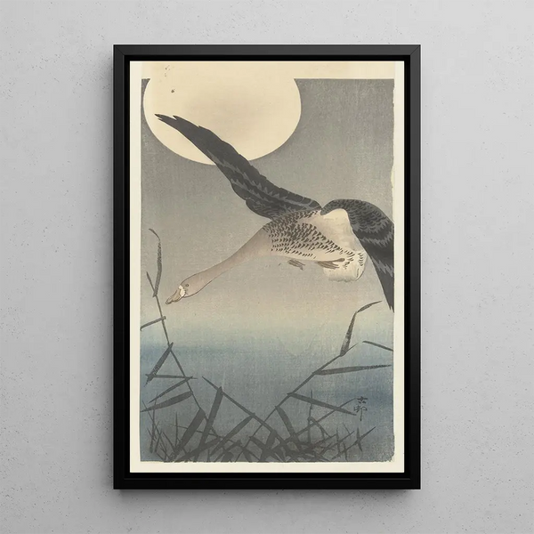 Oie - Ohara Koson — indrammet kunstværk på væggen