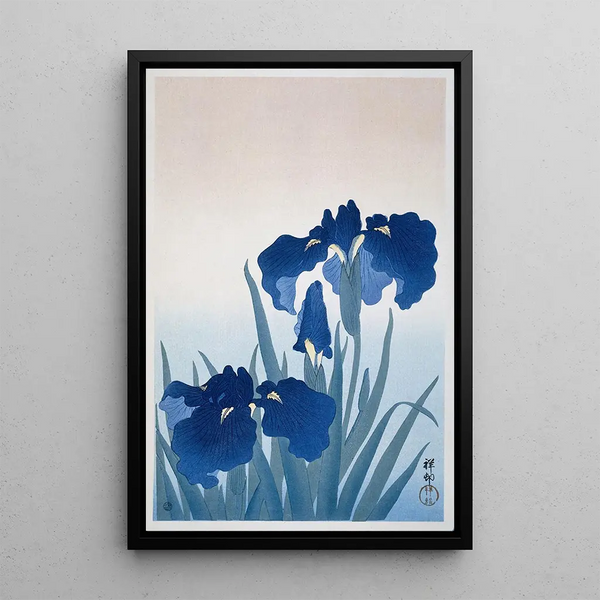 Iris - Ohara Koson — indrammet kunstværk på væggen