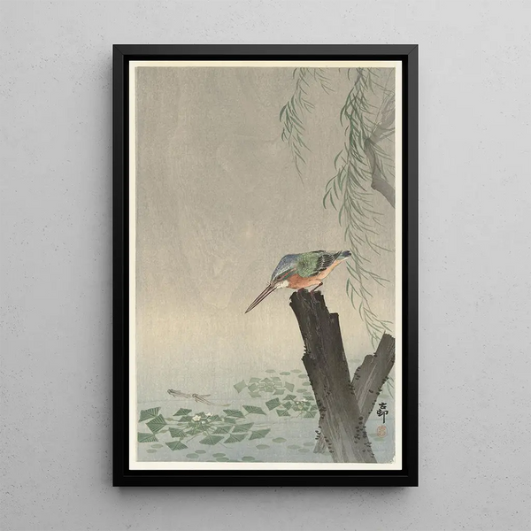Ohara Koson — indrammet kunstværk på væggen
