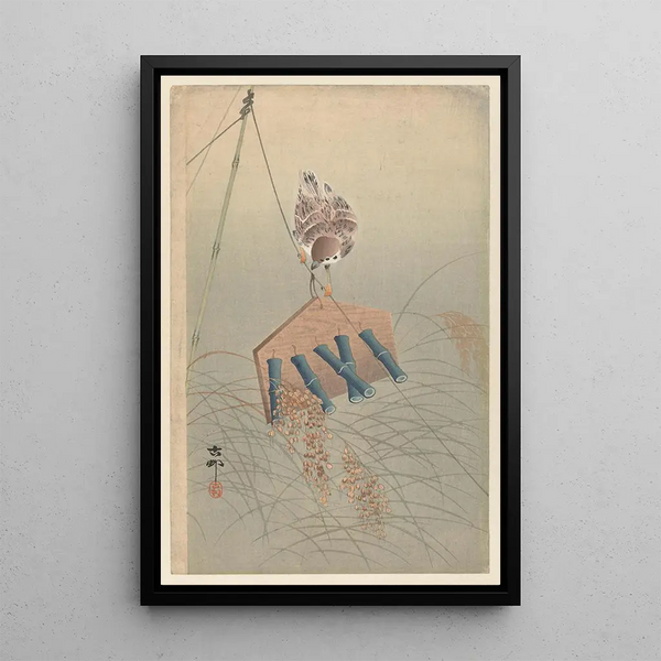 Moineau - Ohara Koson — indrammet kunstværk på væggen