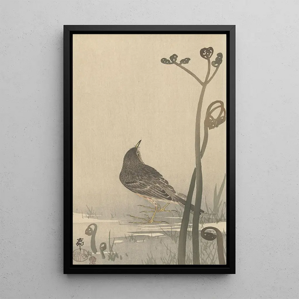 Siffleur d'eau - Ohara Koson — indrammet kunstværk på væggen