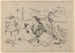 kunstner, der maler et låg på en bålsted, to kvinder, der ser - Okumura Masanobu — visning af kunstværket