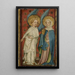 L'Ange et Marie-Madeleine au sépulcre - Maître ancien des portes de garde-robe d'Aix-la-Chapelle — indrammet kunstværk på væggen
