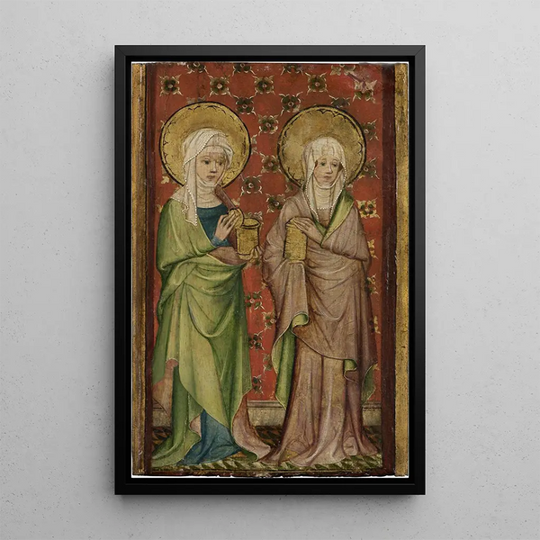 de to af de tre Maria ved graven - Ældre mester af garderobedørene i Aachen — indrammet kunstværk på væggen
