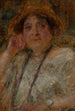 Portrait de Mme Gociniec - Olga Boznańska — indrammet kunstværk på væggen