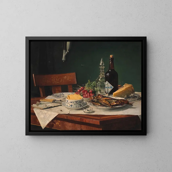 Le Petit Déjeuner - Oluf August Hermansen — indrammet kunstværk på væggen